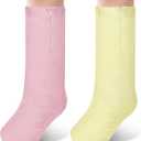 Boao 2 Pcs Leg Cast Cover, Medium Short Cast Cover Sock Under the Knee Leg Sleeve for Foot Men Women (Beige,Pink)