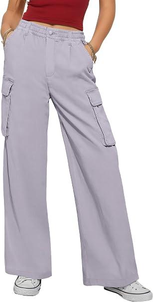 A
ANRABESS Women Scrub Cargo Pants High Waisted Wide Leg Lightweight Casual Relaxed Fit Pant 2026 Vacation Y2K Streetwear
 X-Large