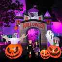12FT Halloween Inflatables Castle Arched Haunted House: Blow Up Inflatable Outdoor Decorations for Lawn Garden Decor