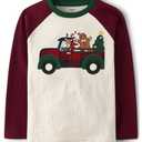 Gymboree,and Toddler Embroidered Graphic Long Sleeve T-Shirts,Christmas Cabin, 6