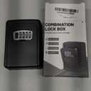 Key Lock Box Wall Mounted,4 Digit Combination Weatherproof Lockbox for Outside House,5 Keys Large Capacity Lockbox,Key Safe Security Storage Lock Box with Resettable Code for Indoor Outdoor Garage (Black)