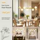 Globe Modern Sputnik Chandeliers for Dining Room Chandelier, 7-Light Dining Room Light Fixture Over Table, Mid Century Linear Chandelier Gold and Milk White Bubble, 43.3 Inch (Bulbs not Included)