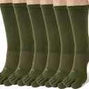 FUN TOES Men Crew Toe Socks Athletic Running - Proper Toe Alignment - Breathable Mesh Top - Value 6 Pairs Pack size 6-12 (Green, M)