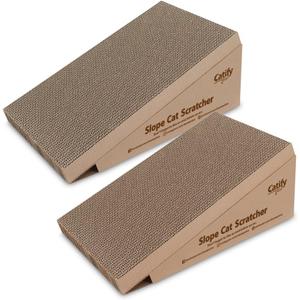Best Pet Supplies Catify Cat Scratcher, Fun Interactive Scratchers, Posts, Poles, Claw Safe, Furniture Saver Indoor Play Support Natural Cat Behaviors Heavy Duty - Slope Scratcher (2 Pack)