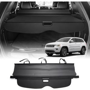 Powerty Compatible with Cargo Cover Jeep Grand Cherokee 2011-2019 2020 2021 Retractable Trunk Shielding Shade Cargo Luggage Cover No Gap (Not Fit 2021 Grand Cherokee L or 2022 Grand Cherokee)