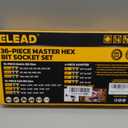 Hex Bit Impact Socket Set: 36-Piece with 4 Adapters, 1/4", 3/8", 1/2"Drive Master Allen Socket Set, Cr-V Steel, SAE and Metric, H5-H19 & 3/4"-5/64", Reinforced Storage Case, Automotive Mechanic
