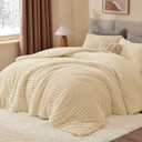 BEDELITE Fleece King Comforter Set -Super Soft & Warm Fluffy Beige Bedding, Luxury Fuzzy Heavy Bed Set for Winter with 2 Pillow Cases