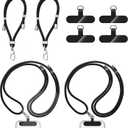 Cell Phone Lanyard 4 Pcs Set Adjustable Neck & Wrist Strap with Pads, Crossbody Phone Lanyard & Phone Strap