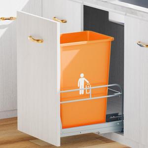 Pull Out Trash Can Under Cabinet with Soft-Close Slides,Garbage Can Not Included,Heavy Duty Under Sink Trash Can Kit for Kitchen, Requires Minimum Cabinets Opening 12" W X 18" D