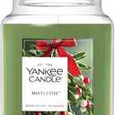 Yankee Candle Mistletoe, Christmas Scented Candle, 22oz Large Jar with up to 150 Hour Burn Time, Giftable