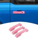 for Bronco Door Handle Cover Trim Pink Fit for Ford Bronco 2021 up Pink Exterior Accessories 3pcs