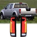 Dreamseek LED Tail Light Assembly Compatible with Nissan Frontier D40 2005-2021 Rear Brake Lamp Taillight w/Dynamic Sequential Turn Signal Smoke Lens