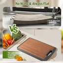 Titanium Cutting Board Double Sided, 15 Wood Cutting Board for kitchen, GR1 Titanium & Ebony Large Chopping Board for meat with Juice Groove for Meat & Veggies