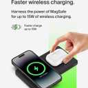 Belkin 2-in-1 Wireless Charging Pad with MagSafe 15W, Fast Charging iPhone Charger - Wireless Charging Station for iPhone 17, 16, 15, and 14 Series, AirPods, and Other MagSafe Enabled Devices - Black