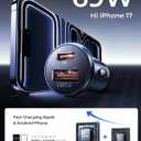 LISEN Car Charger USB C, 69W Cigarette Lighter USB Charger Adapter, Car Accessories Gifts for Men, Mini USBC Cars Fast Charging Adapter USBC Type C 12V Plug Outlet, for iPhone 17 Pro Max 16 15 14 13