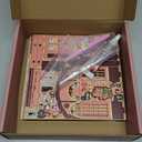 3D Book Nook DIY Kit with Batteries Light Glue Cat Cafe Theme Wooden Building Toy House for LED Magic Book Nook Lover Bookend Bookshelf DIY Miniature Gift for Adults