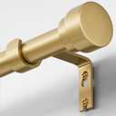 Oneach Gold Curtain Rods for Windows 72 to 144 Inch, 1 Inch Pole Adjustable Length Heavy Duty Metal Curtain Rod Set, for Outdoor Bedroom Kitchen Living Room (16 to 150 Inch)