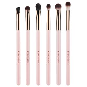 2 x Eye Makeup Brush Set, 6 Pcs Professional Blending Eyeshadow Makeup Brushes for Concealer Eyebrows Eyeliner, Soft Hairs & Wood Handle