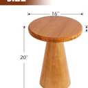 LAPTAIN Wood Side Table, Rustic Drink Table, Round Coffee Table for Living Room, Bedroom, Balcony, 16 inch