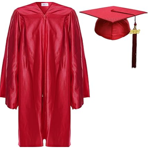 Newrara Unisex Shiny Kindergarten Graduation Gown Cap with Tassel Size 24"