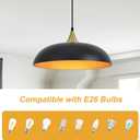 17.7" Large Pendant Light Fixtures, Dome Black and Gold Pendant Lights,Adjustable Pendant Lamps for Dining Room,Kitchen Island, Black and Gold + 18in