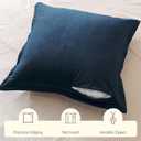 Pillow Covers 26x26 Set of 2 Quilted Square Euro Sham Soft Velvet Pillowcases with Invisible Zipper for Sofa Bed Living Room,Blue
