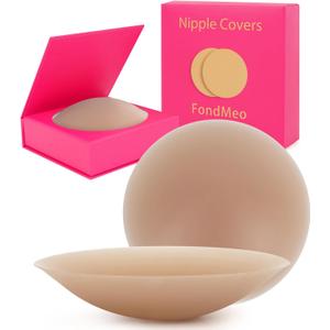 Nipple Covers for Women - Invisible Silicone Nipple Covers, Reusable Adhesive Pasties with Travel Case, Seamless Coverage