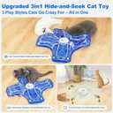 Interactive Cat Toys for Indoor Cats,[Newly Upgraded] Rechargeable Touch Activated Hide and Seek Kitten Toys for Bored Indoor Adult Cats with Fluttering (Blue)