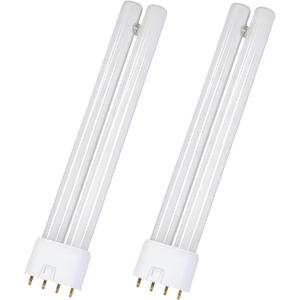 2-Pack 2G11 18W Replacement Bulbs, 4-Pin Base H-Shaped Twin Tube for Indoor & Outdoor Lighting Appliances, Plug-in CFL Tube, White