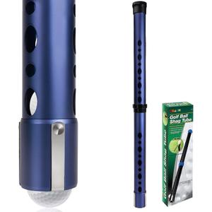 Golf Ball Picker Upper Aluminium Alloy Golf Ball Retriever Shag Tube, Golf Ball Shagger Holds 20 Golf Balls Retriever Tool Golf Ball Collector, Blue/Black
