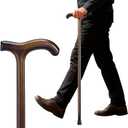 Wooden Walking Cane for Men & Women 36 Inch Wood Cane with Stable Tip, Ergonomic Mobility Aid for Seniors, Comfortable Grip - Supportive Mobility Aid for Seniors