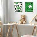 2 x LARTSFRO St Patricks Day Decorations Wall Art Prints, Green Lucky and Blessed Poster for Room Aesthetic Prints for Nursery Baby Kids Living Room Bedroom, Spring Gifts 10x8 Inch Set of 4 Unframed