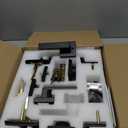 Goldenwarm Double Front Door Lock Set, Black Double Door Handle Set, Matte Black Double Door Handle with Dummy, Modern Double Front Door Hardware Set with Reversible Handle Lever