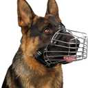 BRONZEDOG Wire Dog Muzzle German Shepherd for Medium Large Dogs Adjustable Durable Metal Basket for Biting Chewing Barking (XL)