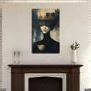 Gothic Canvas Wall Art Dark Academy Painting Picture Wall Decor Victorian Woman Poster Print Artwork for Bathroom Living Room Gallery Library Corner Bedroom Home Decoration, 24"Lx 16"W