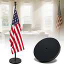 Flag Stand Indoor - 1" Heavy Duty Metal Flag Pole Set with Base,6-8ft Adjustable, Portable & Free Standing For Office, Conference Room, Classroom, Entryway, Outdoor Porch Deck (Black)
