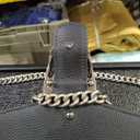 Genuine Leather Shoulder Bag Chain Purse for Women-Fashion Crossbody Bags, Evening Handbag Underarm Bags Satchel (Black)