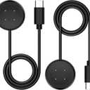 [2-Pack] Charger Compatible for Google Pixel Watch 2/Pixel Watch 3/Fitbit Ace LTE Replacement Charging Cable. (3.3Ft/100cm) [Not for Pixel Watch 1] (Black, Type-C)