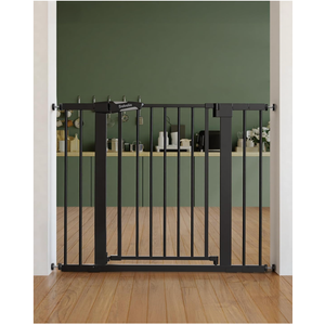 Babelio Baby Gate for Doorways and Stairs, 26-40" Auto Close Dog Gate, PressGuard C5, Easy-Install Pressure Mounted Satey Door, No Drilling Safety Gate for Child and Pets, Black