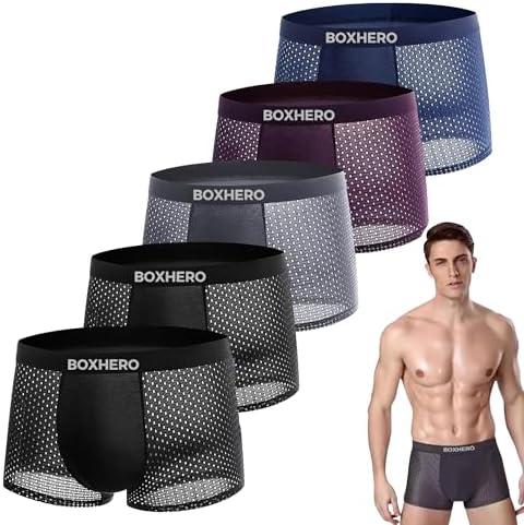 Men's Boxer Briefs, Ultra Breathable Soft Moisture Wicking, Skin-Friendly Design, More Durable - Pack of 5 4XL