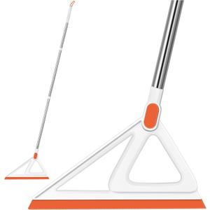 Multifunction Magic Broom, Silicone Squeegee Broom for Floor, Rubber Broom Sweeper for Living Room, Kitchen, Bathroom-Easy Dry The Glass (Orange, 54 INCH)