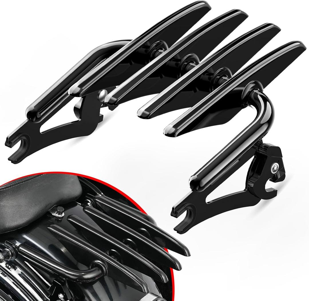 Benlari Stealth Luggage Rack，Motorcycle Luggage Rack Mount Compatible with Harley Davidson Street Glide Road Glide Road King Electra Glide Ultra Limited 2009-2025 (Gloss Black)