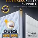 3 Inch Ultra-Fluffy Memory Foam Mattress Topper Queen for Back Pain, Soft Comfy Pillow Top Queen Mattress Topper with 4X Support, Mattress Pad with Breathable Air Mesh Sides, 6-21'' Deep Pocket