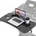 Treadmill Desk Attachment, 36 Inches Tread Tray Workstation Handlebars Platform with Laptop Holder, Cup Tablet Holder, Ergonomic Stand with Cooling Holes(Black)