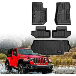Custom Floor Mats & Cargo Trunk Liner for 2007-2018 Jeep Wrangler JK 2 Door Accessories All Weather TPE Rubber Protection Mat (for 2007-2018 Jeep Wrangler JK 2 Door)