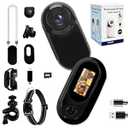 TorsuupTittan Mini Body Camera, Wearable Action Body Cam 1080 Thumb Size with 64GB Card, POV Portable Camera with Audio and Video Recording Bodycam for Motorcycle Walk Sports Pet Travel (Black)