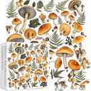 Vintage Mushroom Puzzle 1000 Pieces, PICKFORU Retro Plant Puzzles for Adults Leaves, Hard Unique Nature Art Theme as Home Decor