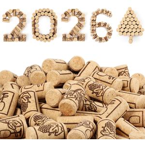 Qunclay 300 Pcs Natural Wood Wine Corks, Cork Stoppers for Wine Bottles, DIY Craft Projects, Homemade Bottling Leak-Resistant Bottle Closures (0.87" X 1.73",Straight)