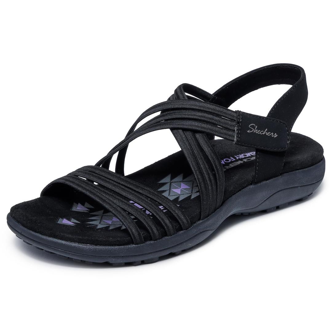 Skechers Women Reggae Slim - Sunnyside 2.0 Black/Black, 9.5 Medium