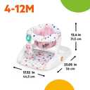 Bright Starts Learn-to-Sit 2-Position Baby Floor Seat with Toys, Pink, 4-12 Months